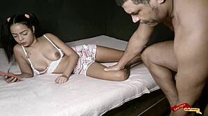 Skinny Latina Teen Endures Painful Anal