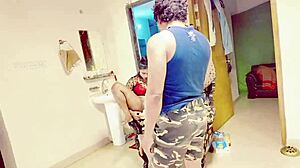 uttaran20's desi brunette teen rides cock rough in homemade ffm threesome