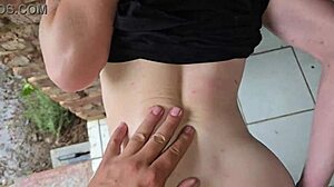 A hot 18-year-old neighbor girl gets fucked hard outdoors during a thunderstorm creampie finish.