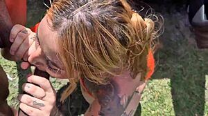 They Stop Car For Wild Interracial Bush Pussy Fuck