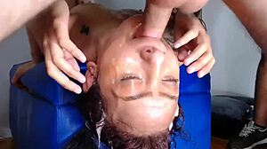 sloppy latina destroyed by rough deepthroat facefuck facial cum domination