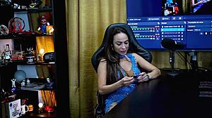 Belinha Baracho Bends Over Podcast Table Showing Huge Ass Details