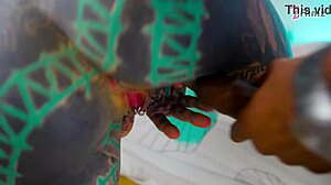 Pierced Goth Punk Squirts on Massive BBC Ride