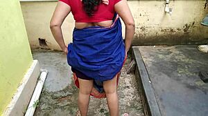 Stepmom Caught Peeing Backyard Leads to Quick Outdoor Cumshot!