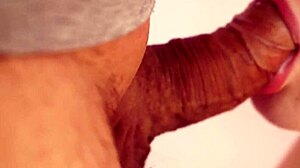 Watch her suck cock sloppy then swallow juicy creampie closeup