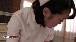 Shaved Pussy Ui Kinari Begs for JAV Nurse Stockings Pound