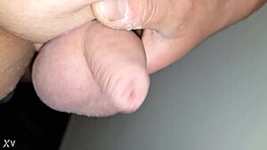 Slapping bound tiny cock with huge balls hard