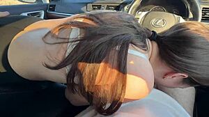 Young Girlfriend Bent Over Fucked Deep In Public Car