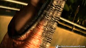 sensual indian brunette erotic striptease undressing dance