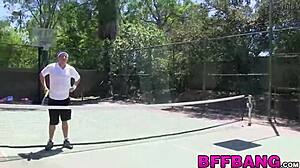 Two naughty teens get outdoor pussies drilled pov style