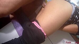 I secretly cum in her tight asshole hidden