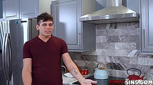 stepsister nia bleu creams hard on stepbro kai jaxon's cock