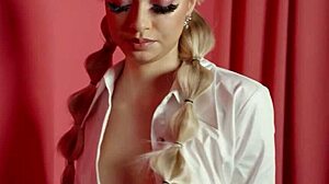 Mixed Race Scarlett Bloom Strips Big Natural Tits in Playboy Softcore Solo