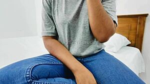 Slutty Indian Wife's Big Tits and Tight Pussy Ride Cowgirl on Girlfriend's Huge Cock at Work