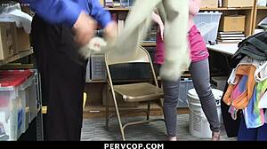 athena rayne caught stealing at work garage office pervcop punishes teen tits with burglar domination doggystyle blowjob