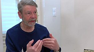 grandpa blasts cum on young perky tits doggystyle