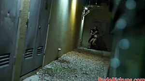 i tie up this bound ebony teen 18+ for rough outdoor domination and messy facial