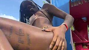 jamaican beauty flashes petite pussy publicly outdoors