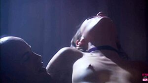 that bald dude roughly screwed the small titted brunette in retro stockings and heels