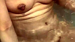 today my wife bathed slow i groped her nipples got so excited before sex