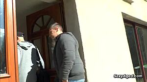 busty blonde mature takes intense double penetration pounding