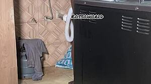 hidden cam catches naked stepmum's secret curves!!