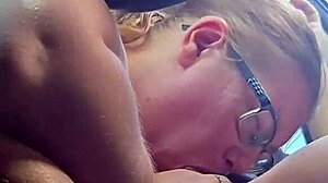 bbw amateur deepthroats massive cock for homemade lunch