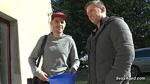 busty blonde mature takes intense double penetration pounding