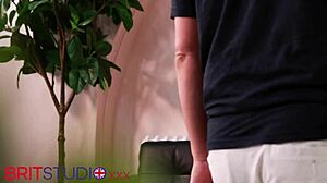 Skinny British redhead swallows cum after uniform fuck doesn't she?