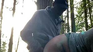 ebony bbw pounded raw in forest with monster black cock!