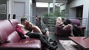 lingerie big tits babes rimmed and fucked in group orgy