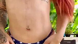 hot latina teen flashes big tits spreads ass outdoors public