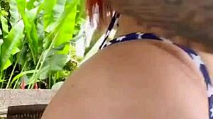 hot latina teen flashes big tits spreads ass outdoors public