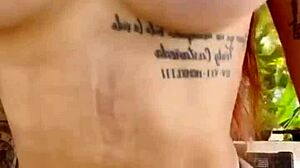 hot latina teen flashes big tits spreads ass outdoors public