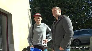 busty blonde mature takes intense double penetration pounding