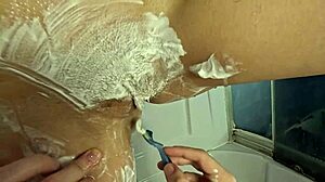 i shaved my wife's hairy pussy myself in the bathroom after getting fed up