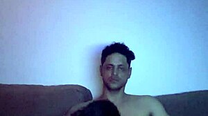 Amateur sucks cock while anal plug stretches tight ass craving more