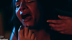 horny sluts gag on my toes while choking deepthroat my cock