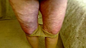 dawnskye1962 strips hairy fat body cums pantyhose