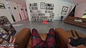 elektra meets deadpool for playful cosplay adventure in vr hd