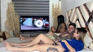 la mejor amiga de mi novia chupando mi verga con ganas