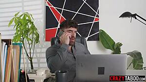 Dominant Jewelz Blu deepthroats two big cocks footjob threesome