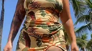 Beach dude slaps my ass, whips out cock - shocked but I suck him deep!