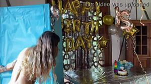 Real cock birthday fills my tight ass with hot milk!