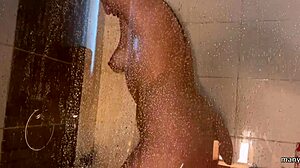 Spied Shower Milf's Big Butt Fucked Hard and Creampied