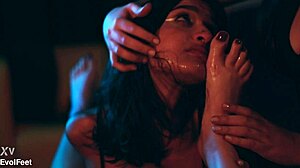 horny sluts gag on my toes while choking deepthroat my cock