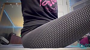 housewife flashes pierced tits bare feet socks and black asshole