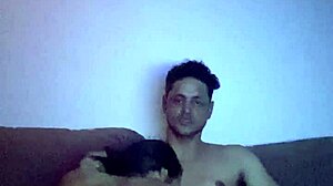 Amateur sucks cock while anal plug stretches tight ass craving more