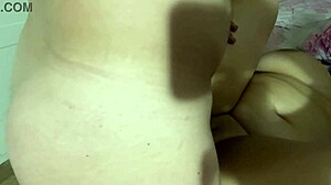 Horny naked students fuck missionary creampie while parents sleep