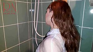 Hidden Cam Catches Showering Chick Wet Panties Clit Nipples Tits